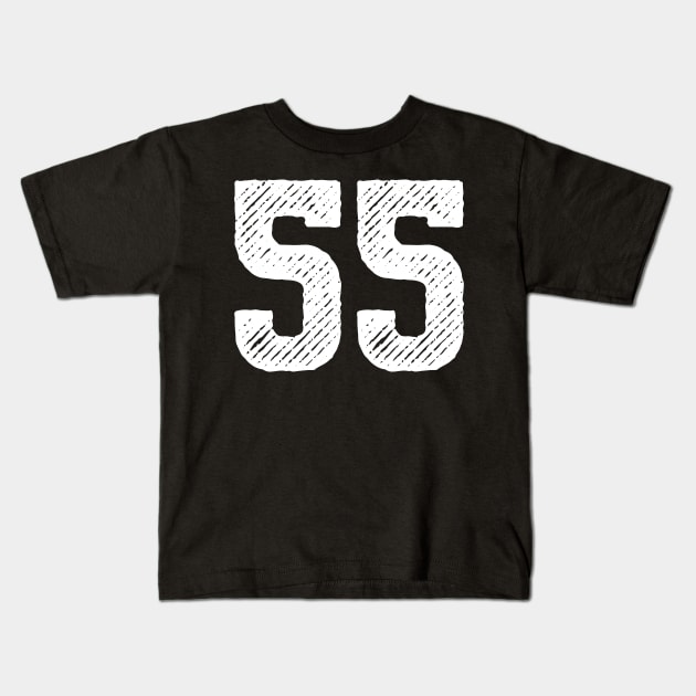 Fifty Five 55 Kids T-Shirt by colorsplash